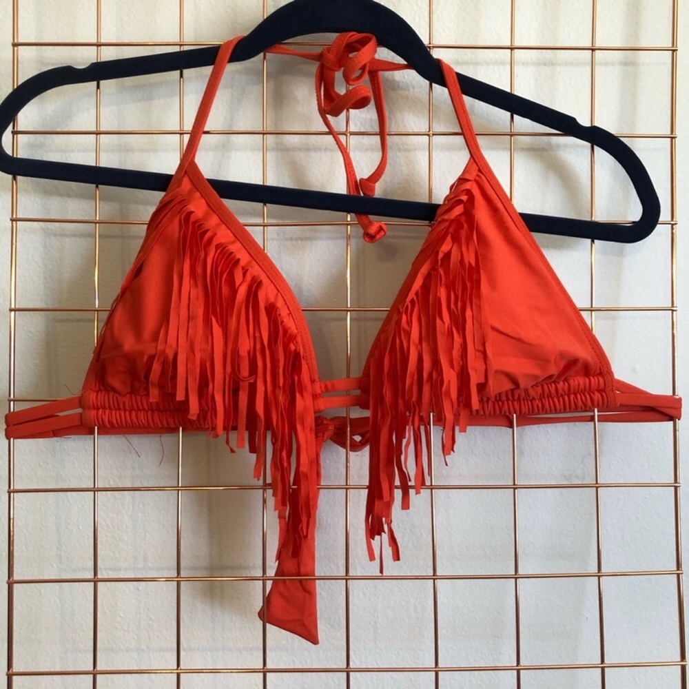 Gianni Bini | Orange Fringe Bikini Top